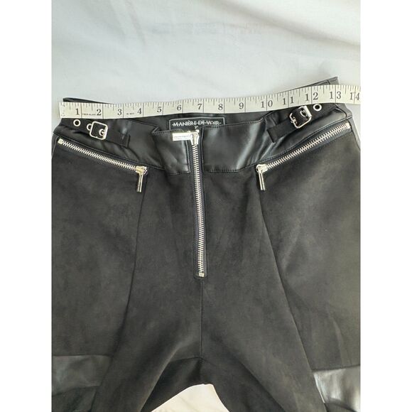 Maniere de Voir Vegan Leather Suede Pants Goth Rocker Size 10 Party Alternative - Picture 9 of 12